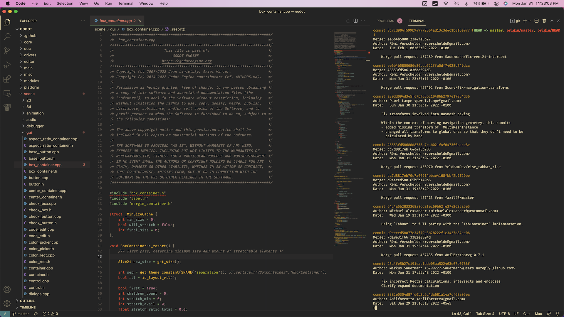 Screenshot of Visual Studio Code on a 1080p workspace