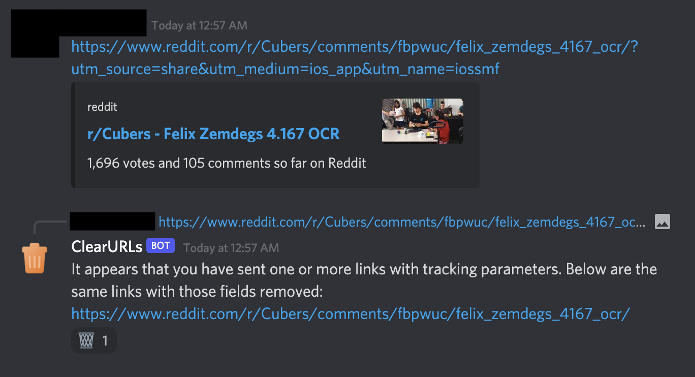 ClearURLs Bot Demo