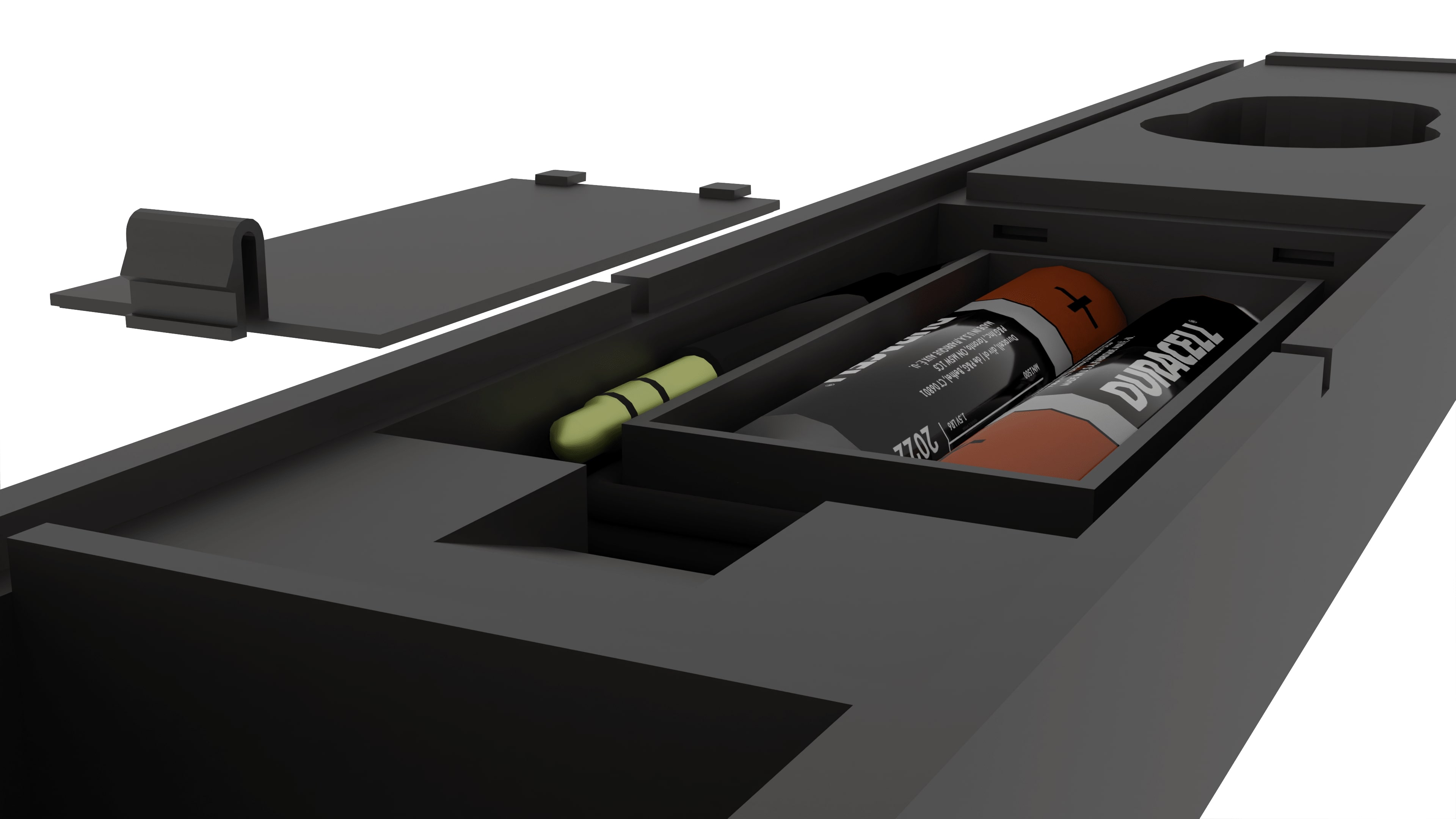 View inside battery compartment